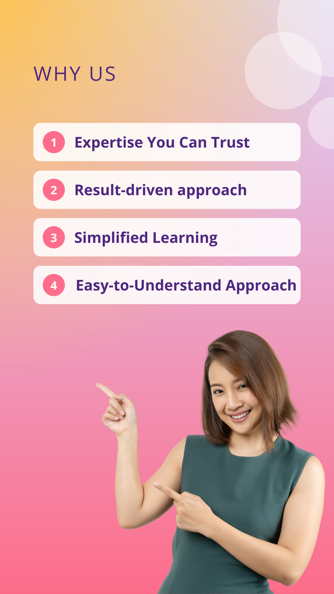 Pink Yellow Modern Gradient Why Choose Us Benefits List Instagram Story