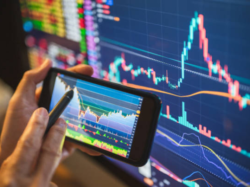 Businessman financial risky protect inflation using digital platform analysis recession in stockmarket nad cryptocurrency